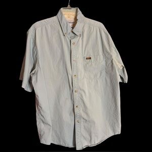 Carhartt Y2K Vintage Button Down Blue Work Shirt Sz L